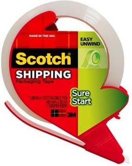 3M Scotch Brand Sure Start Shipping Packaging Tape with Dispenser, 2 Inches x 800 Inches, ClearScotch051141914435Packaging TapePackaging Tape