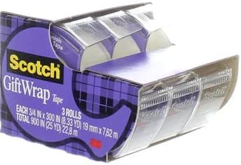 3M Scotch Gift Wrap Tape, 0.75 x 300 Inches 6 CountScotch051131707092Transparent TapeTransparent Tape