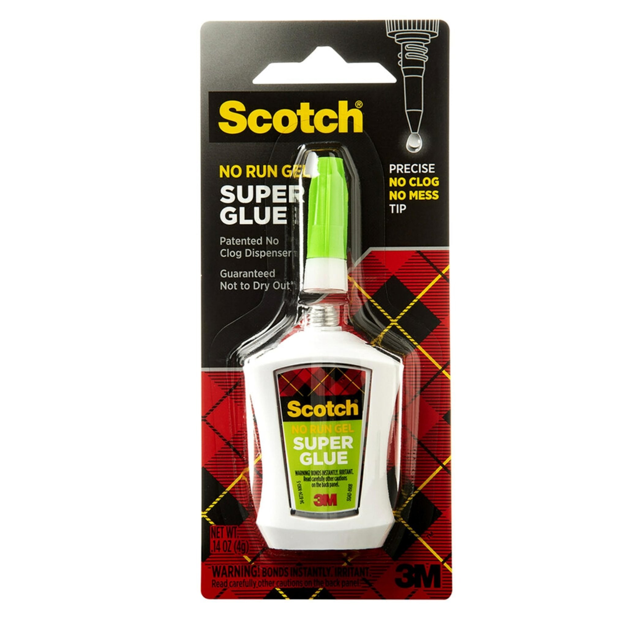 3M Scotch Super Glue, No Run Gel in A Precision Applicator - 4gmScotch051141940083Super Glue GelSuper Glue Gel