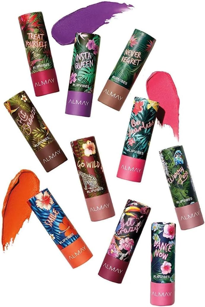 Almay Lip Vibes Lipstick with Vitamin E Oil & Shea Butter, Matte Finish, Hypoallergenic, 0.14 OzAlmay309978337034LipstickLipstick