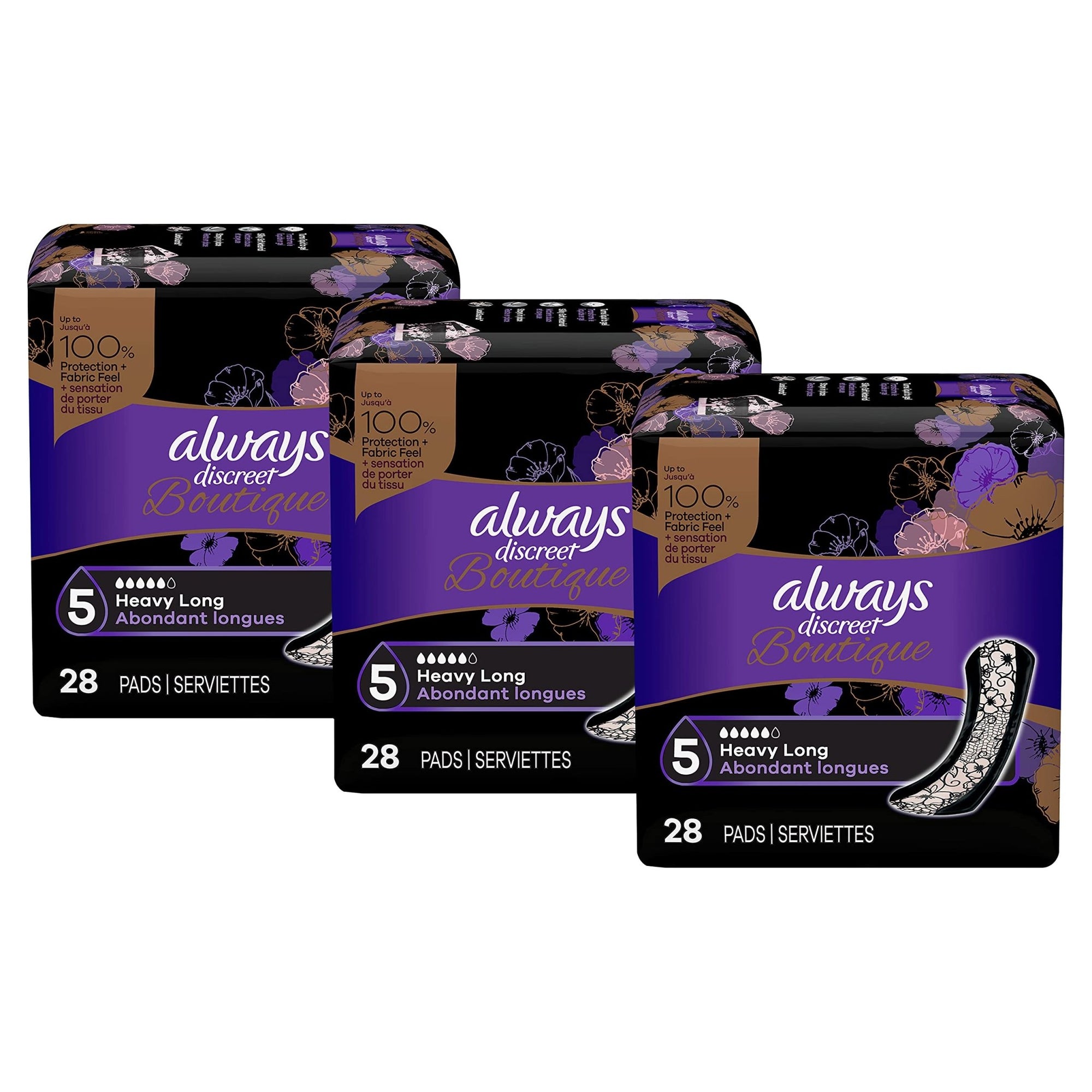 Always Discreet Boutique Incontinence Pads, Size 5, Heavy Absorption, Long, 28 PadsAlways037000546993Incontinence PadsIncontinence Pads