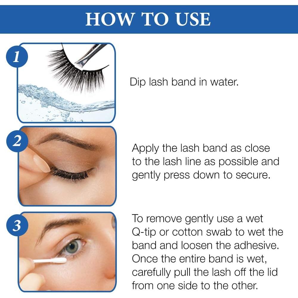 Ardell Professional Aqua False Strip Lashes 341, Water Activated Faux Lashes, Reusable, No Lash Glue Required, 3 pairsArdell Professional074764361868False LashesFalse Lashes