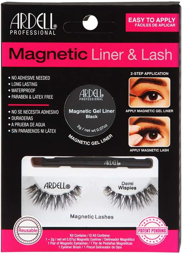 Ardell Professional Magnetic Demi Wispies Eyeliner and Eyelash Kit, 1 Pair of Eyelashes & 1 Black Eyeliner Pen IncludedArdell Professional074764368515Magnetic EyelashMagnetic Eyelash