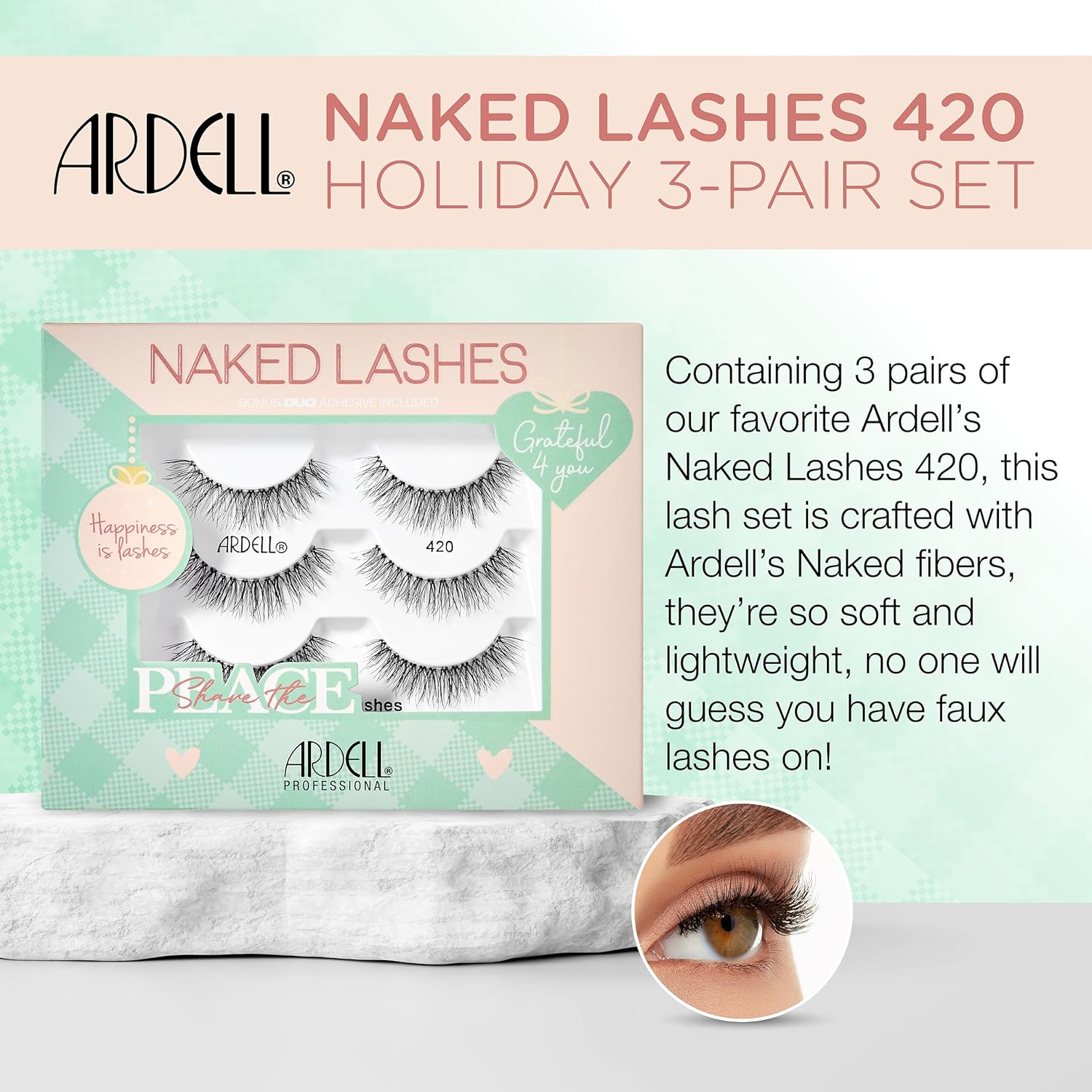 Ardell Professional Naked Lashes 420 - 3 - Pair Gift Set, Natural False EyelashesArdell Professional074764367259False LashesFalse Lashes