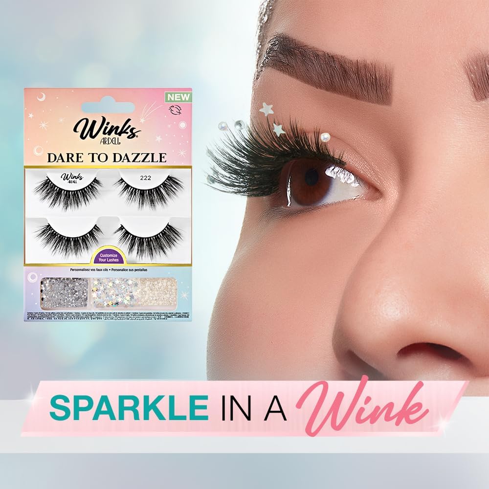 Ardell Winks Dare To Dazzle 222 with DUO AdhesiveArdell Professional074764581372False LashesFalse Lashes