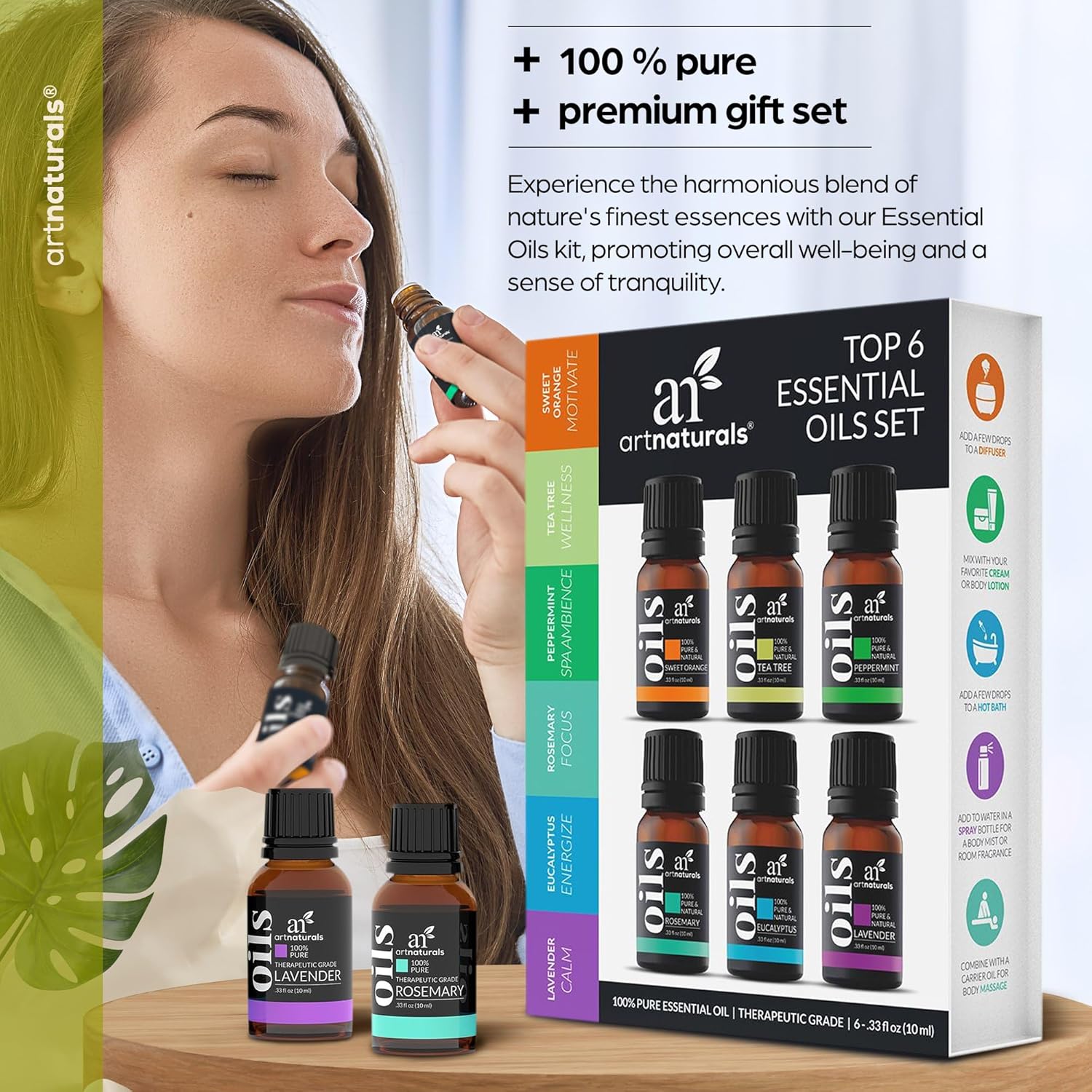 ArtNaturals Aromatherapy Top 6 Essential Oils, 6 * 10mlArtNaturals816820021138Essential OilEssential Oil