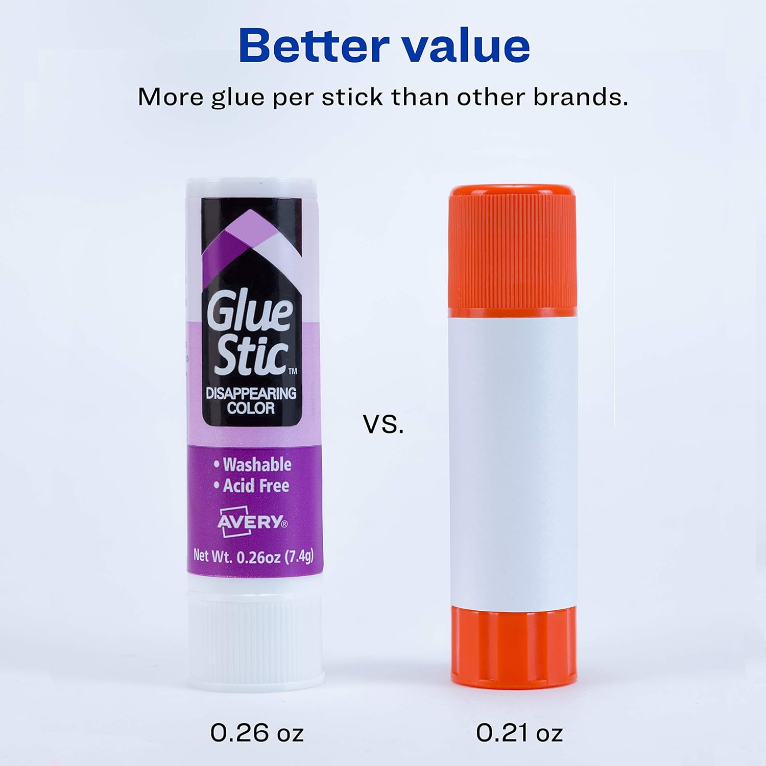 Avery Glue Stick Disappearing Purple Color, Washable, Nontoxic, 0.26 oz. Permanent Glue Stic, 6pkAvery071709980962Glue StickGlue Stick