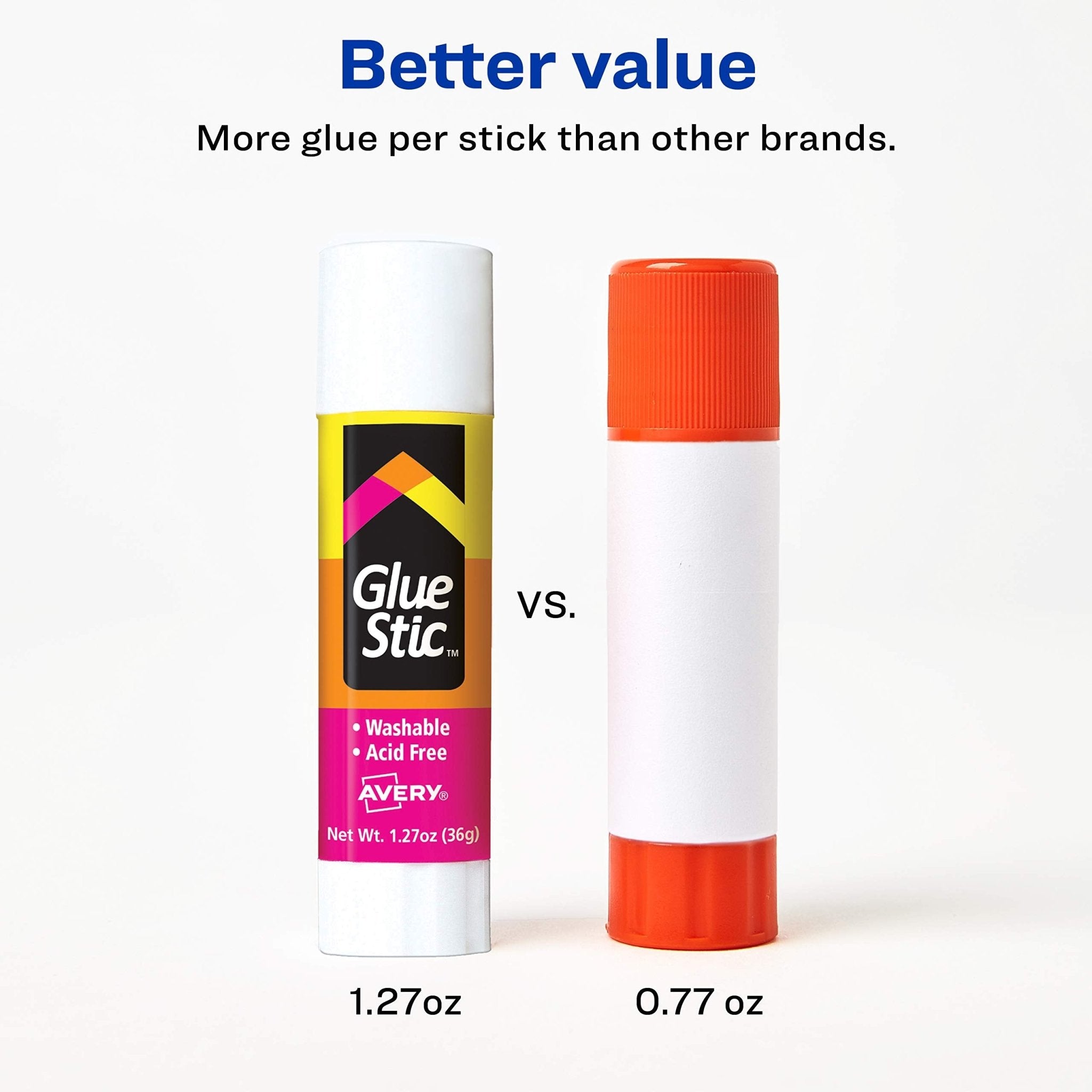 Avery Glue Stick White, 1.27 oz., Washable, Nontoxic, Permanent Glue, 1 Glue SticAvery071709001919Glue StickGlue Stick