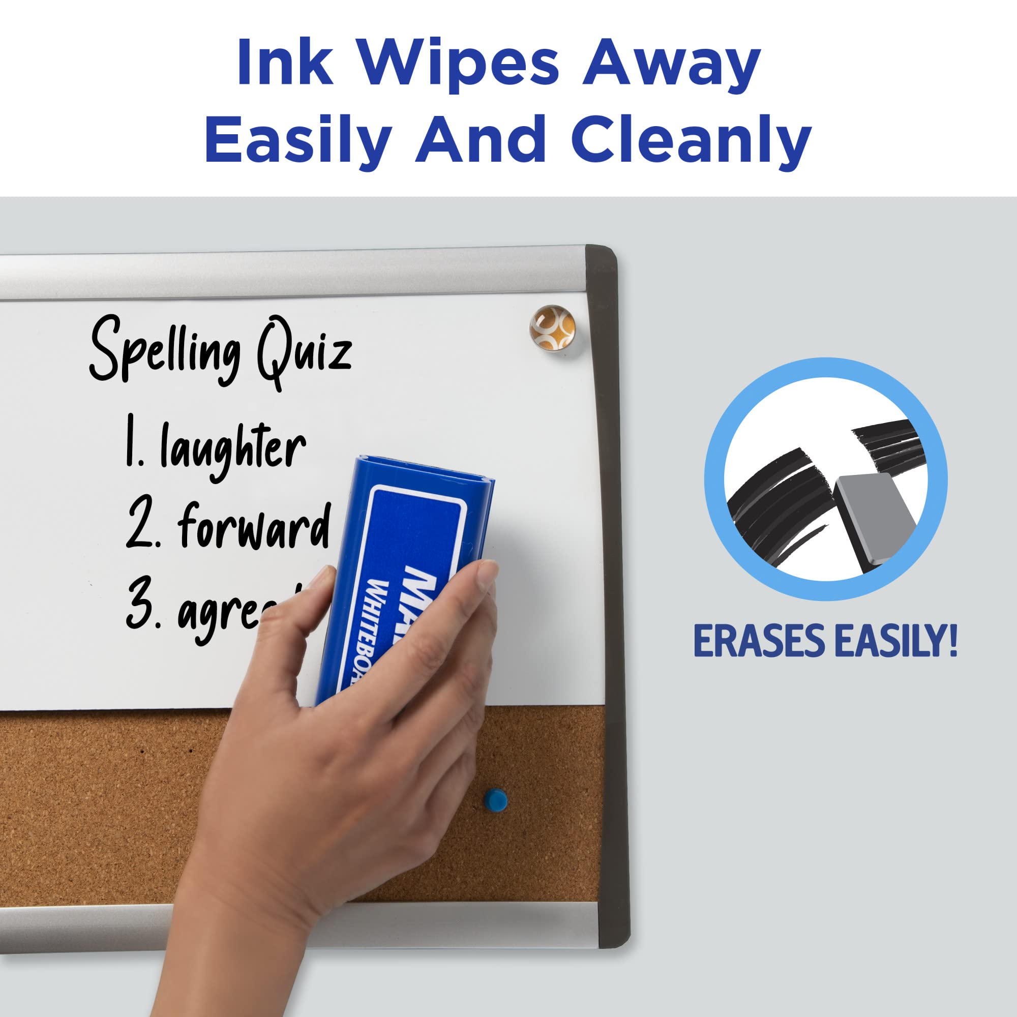 Avery Marks - a - lot Marks A Lot Dry Erase Markers, Low Odor White Board Markers with Bullet Tip, 6 Assorted ColorsAvery071709244811White Board Color MarkerWhite Board Color Marker