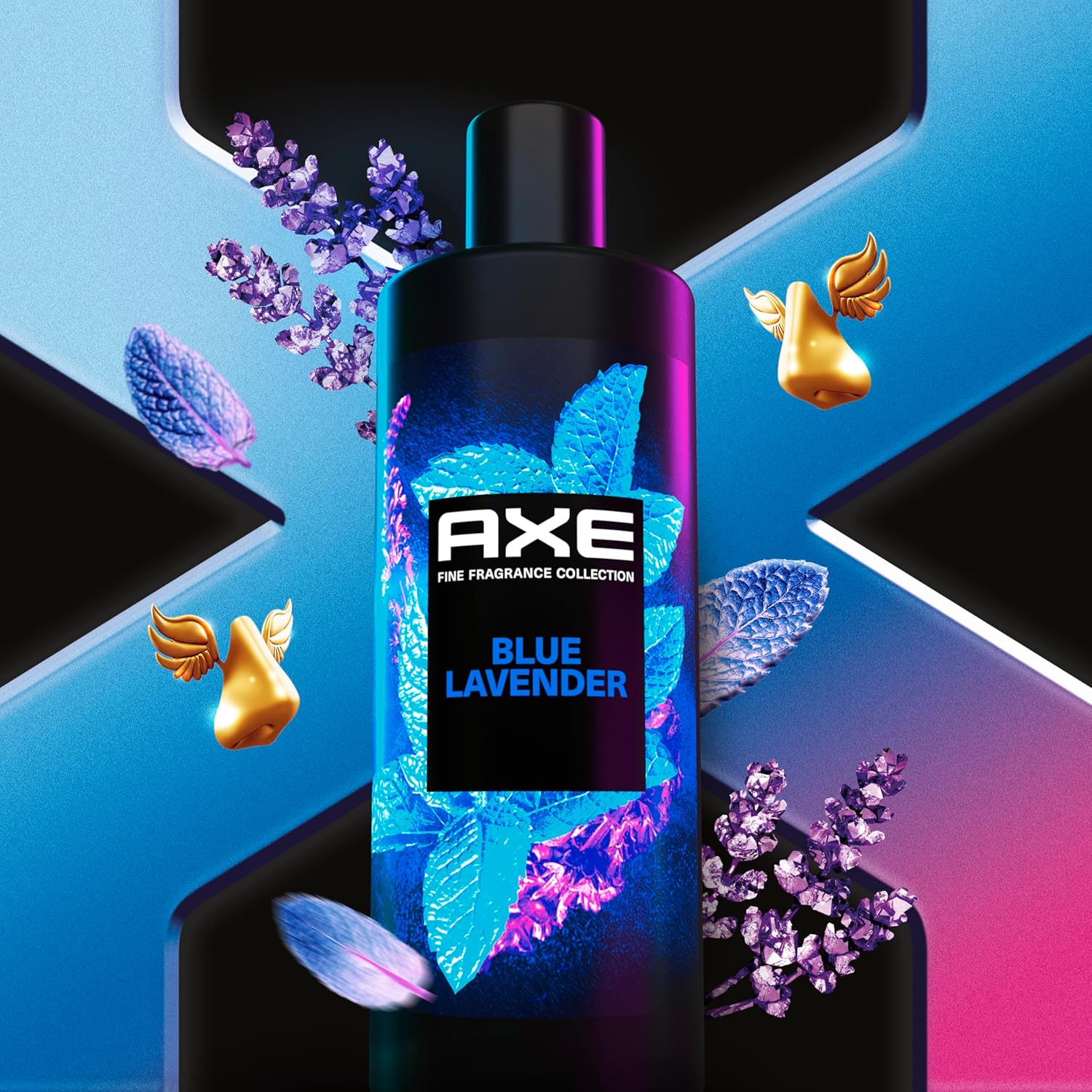AXE Fine Fragrance Collection Body Wash For Men Blue Lavender 12h Refreshing Scent Shower Gel Infused with Lavender, Mint, and Amber Essential Oils 18 ozAxe011111033498Body WashBody Wash