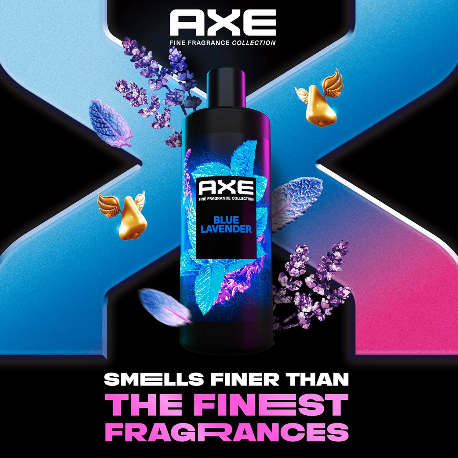 AXE Fine Fragrance Collection Body Wash For Men Blue Lavender 12h Refreshing Scent Shower Gel Infused with Lavender, Mint, and Amber Essential Oils 18 ozAxe011111033498Body WashBody Wash