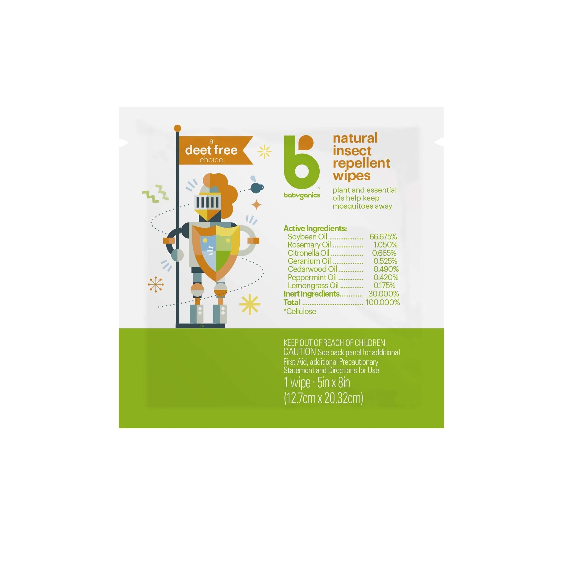 Babyganics DEET Free Travel Size Insect Repellant Wipes | Natural Plant Based, 30 WipesBabyganics813277016335Insect Repellant WipesInsect Repellant Wipes