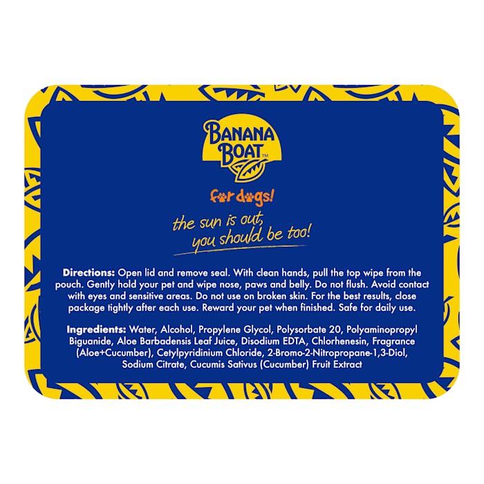 BANANA BOAT Cooling Sun Wipes for Dogs, Count of 50Banana Boat840038234608Pet WipesPet Wipes