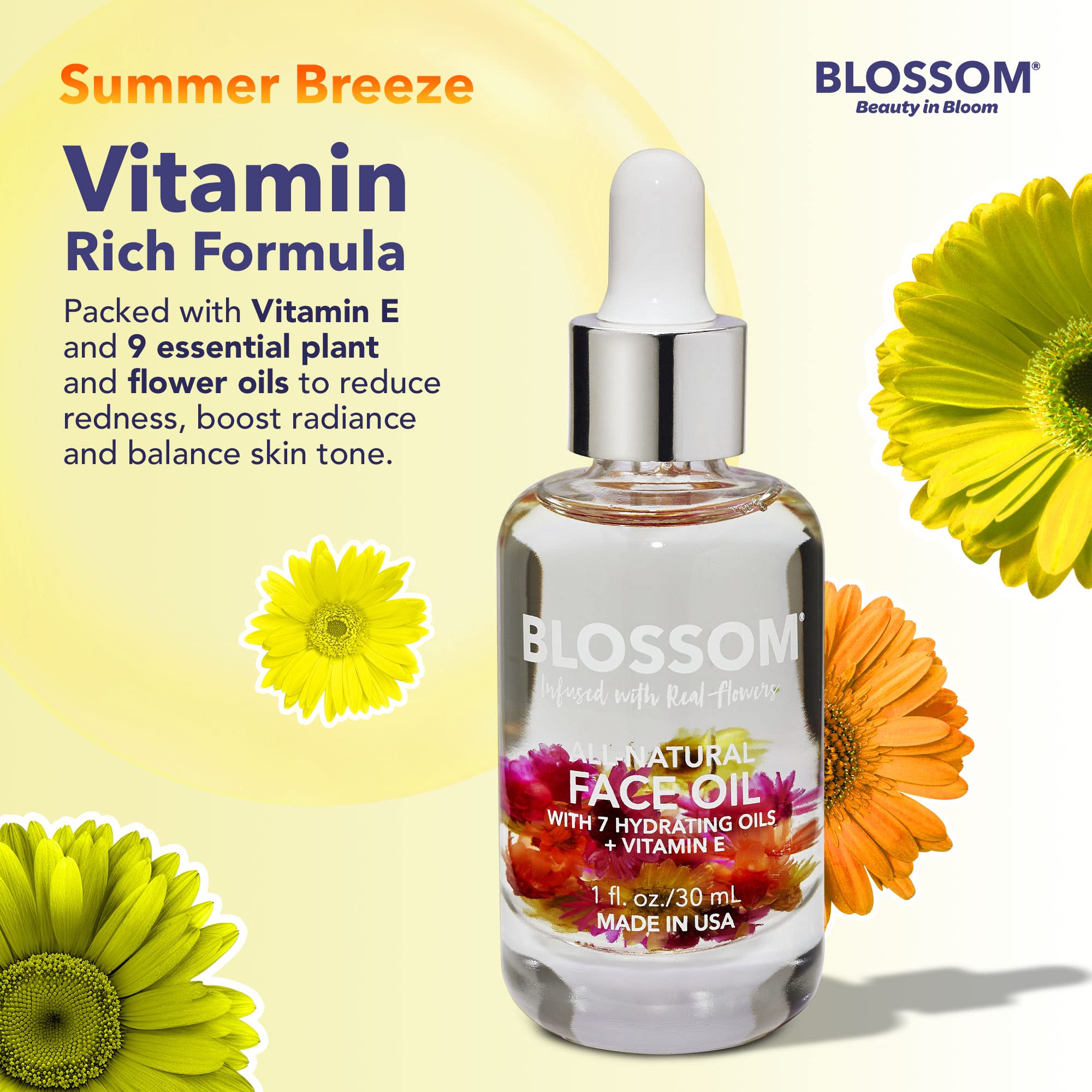 Blossom Face Oil - Summer Breeze, 1 Fl OzBlossom079556520027Face OilFace Oil