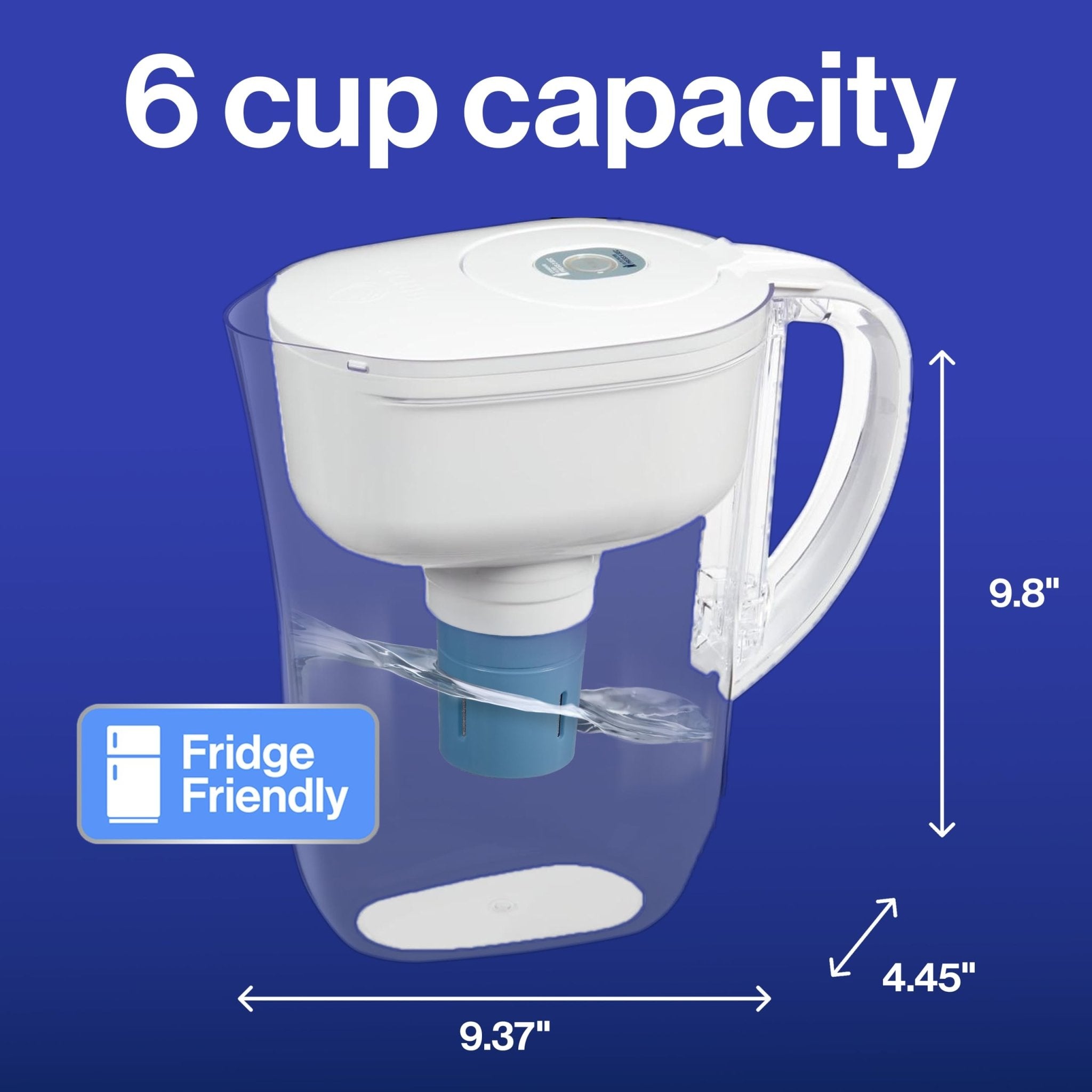 Brita Space Saver 6 - Cup Pitcher with 2 Advanced Filters IncludedBrita060258361247Water Filtering PitcherWater Filtering Pitcher