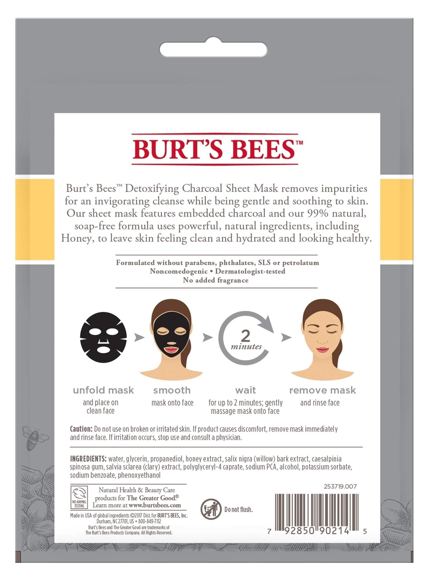 Burt's Bees Detoxifying Charcoal Sheet MaskBurt's Bees792850902152Sheet Face MaskSheet Face Mask