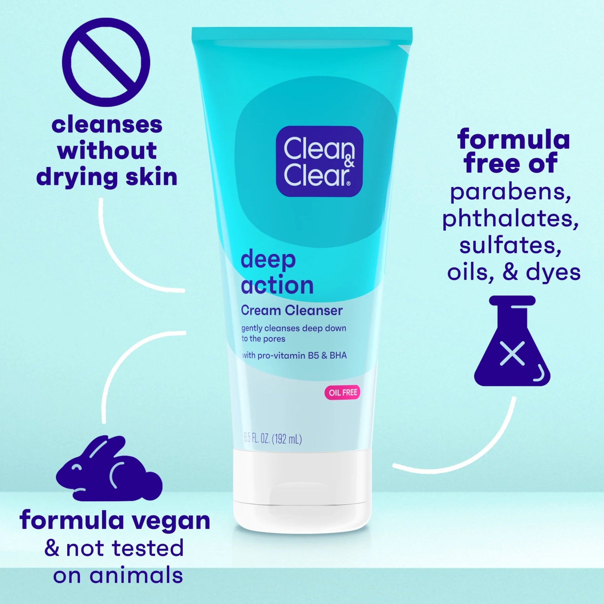 Clean & Clear Oil Free Deep Action Cream Cleanser TubesClean & Clear885823362517CleanserCleanser