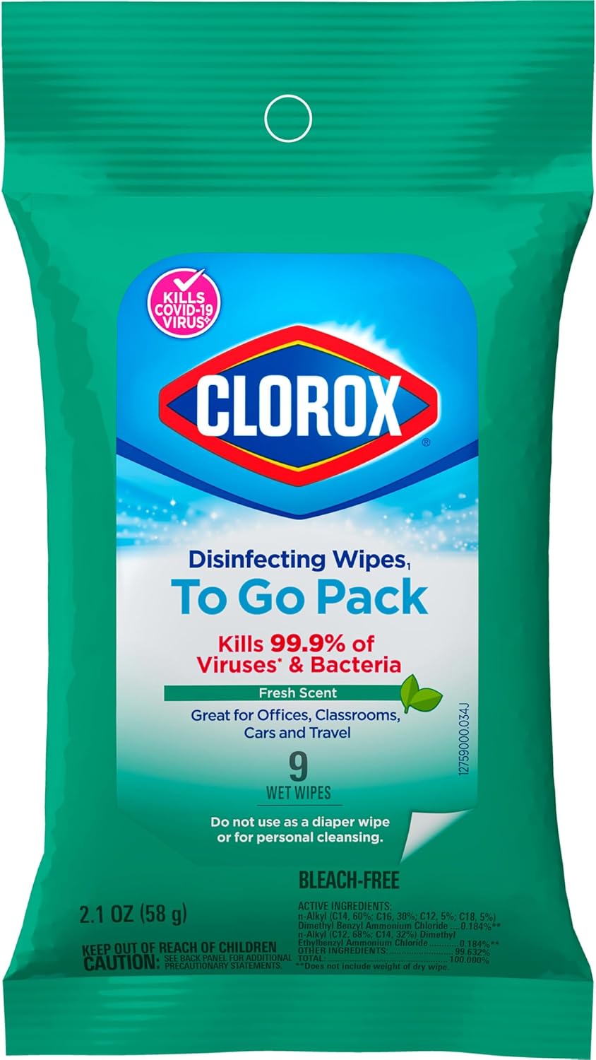 Clorox Disinfecting Wipes - To Go Fresh Scent, 9 countClorox044600016658Disinfecting WipesDisinfecting Wipes