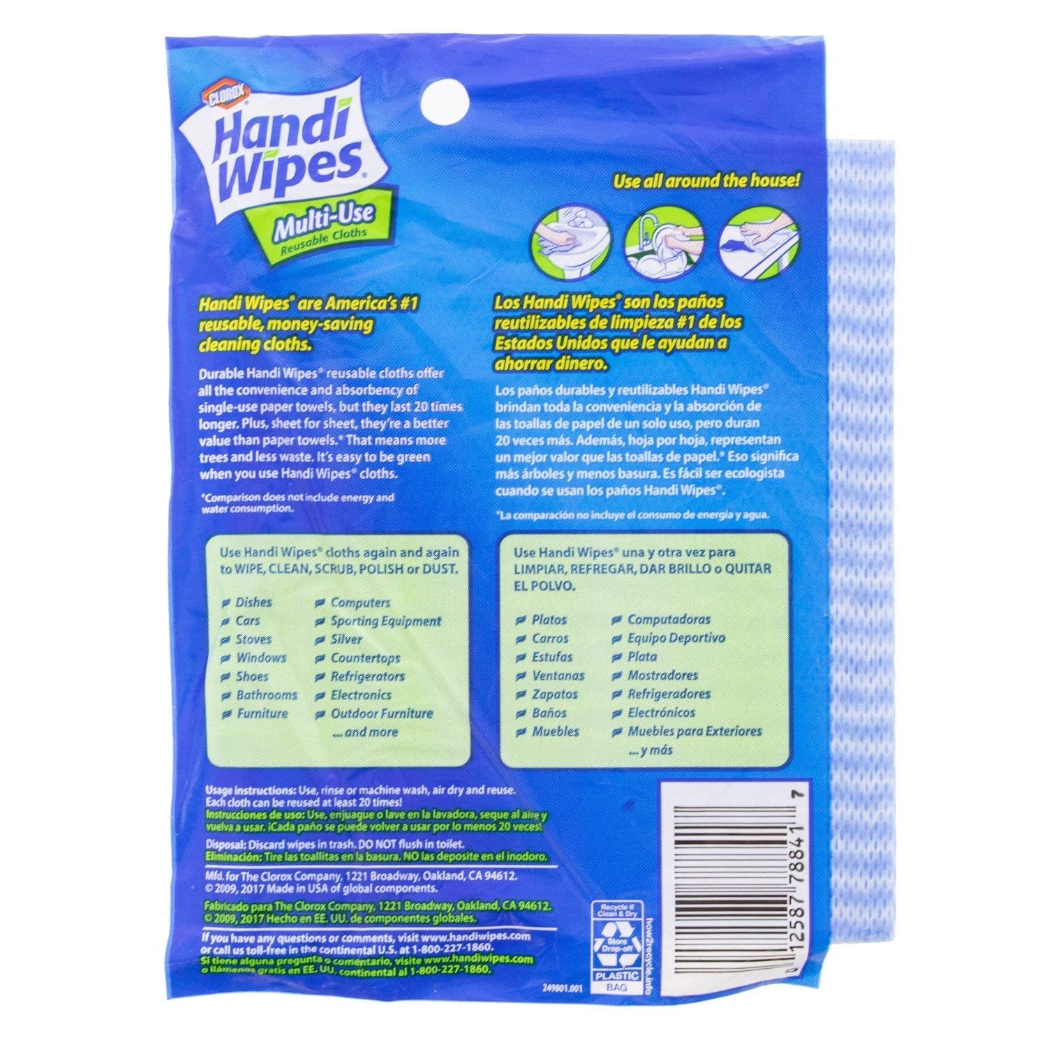 Clorox Handi Wipes Reusable Cleaning Cloths, Super Absorbent, Machine Washable - 3 ctClorox012587788417cleaning Clothcleaning Cloth