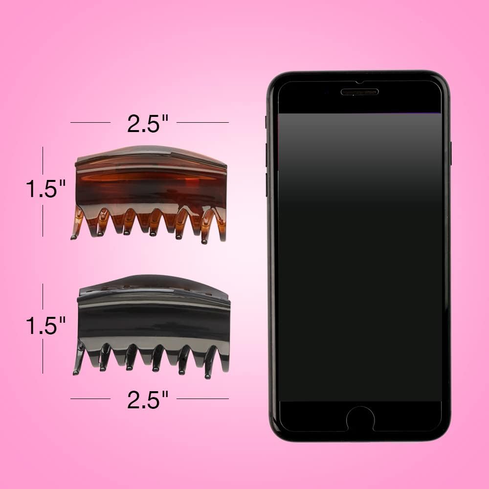 Conair Scunci No - Slip Grip All Day Hold, Magic Hinge, Claw Hair Clip - Brown and Black - Pack of 2Conair043194367696Hair ClipHair Clip