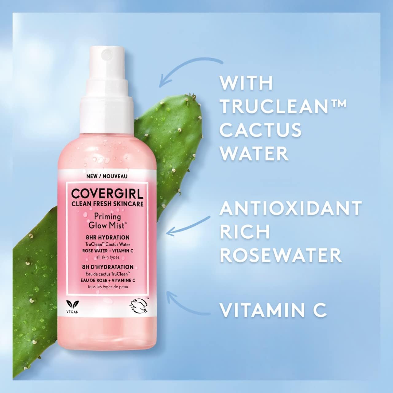 COVERGIRL Clean Fresh Skincare Priming Glow Facial Mist with Rose Water and Vitamin C - 3.3 Fl OzCoverGirl3616302735587PrimerPrimer