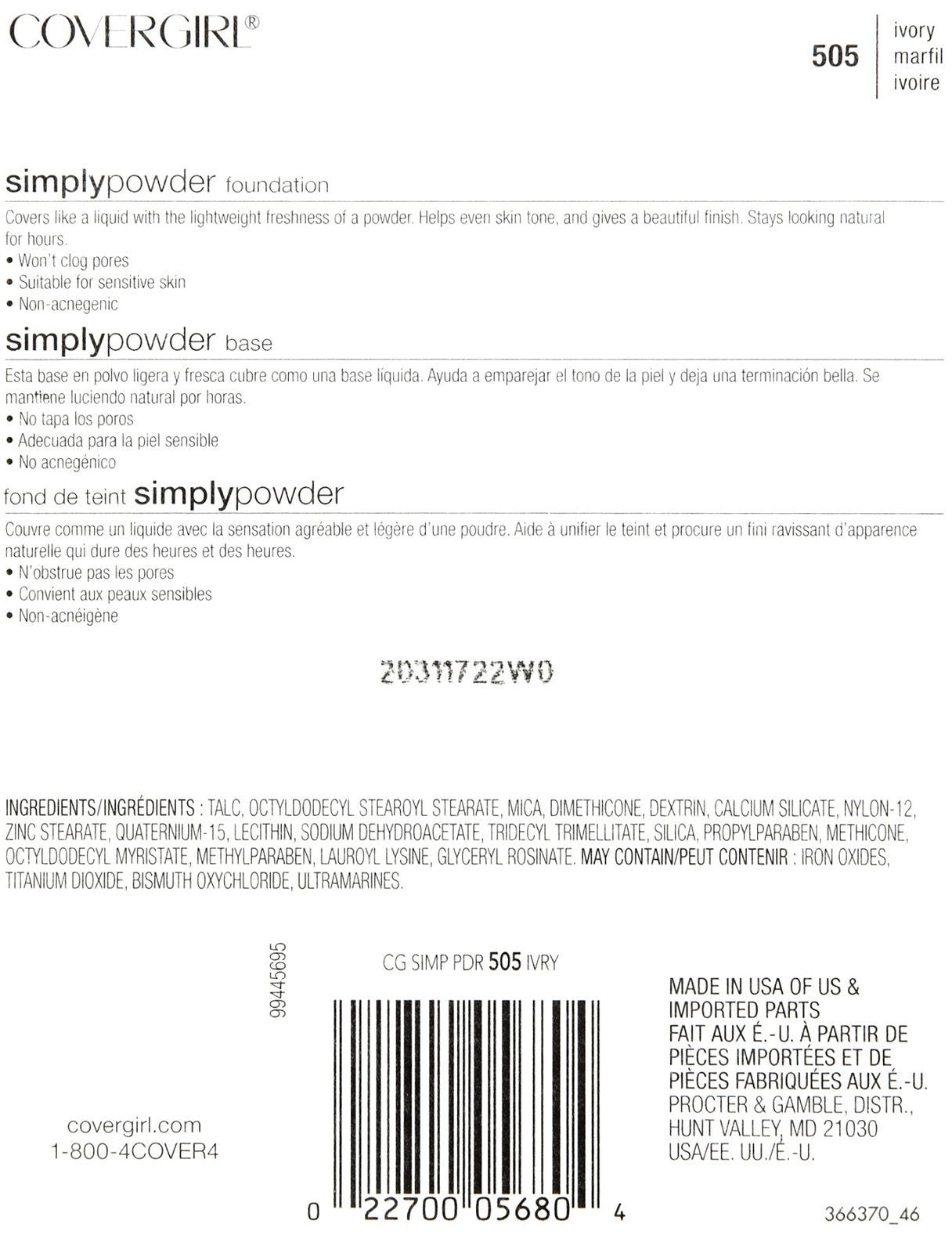 CoverGirl Clean Pressed PowderCoverGirl022700122141Face PowderFace Powder