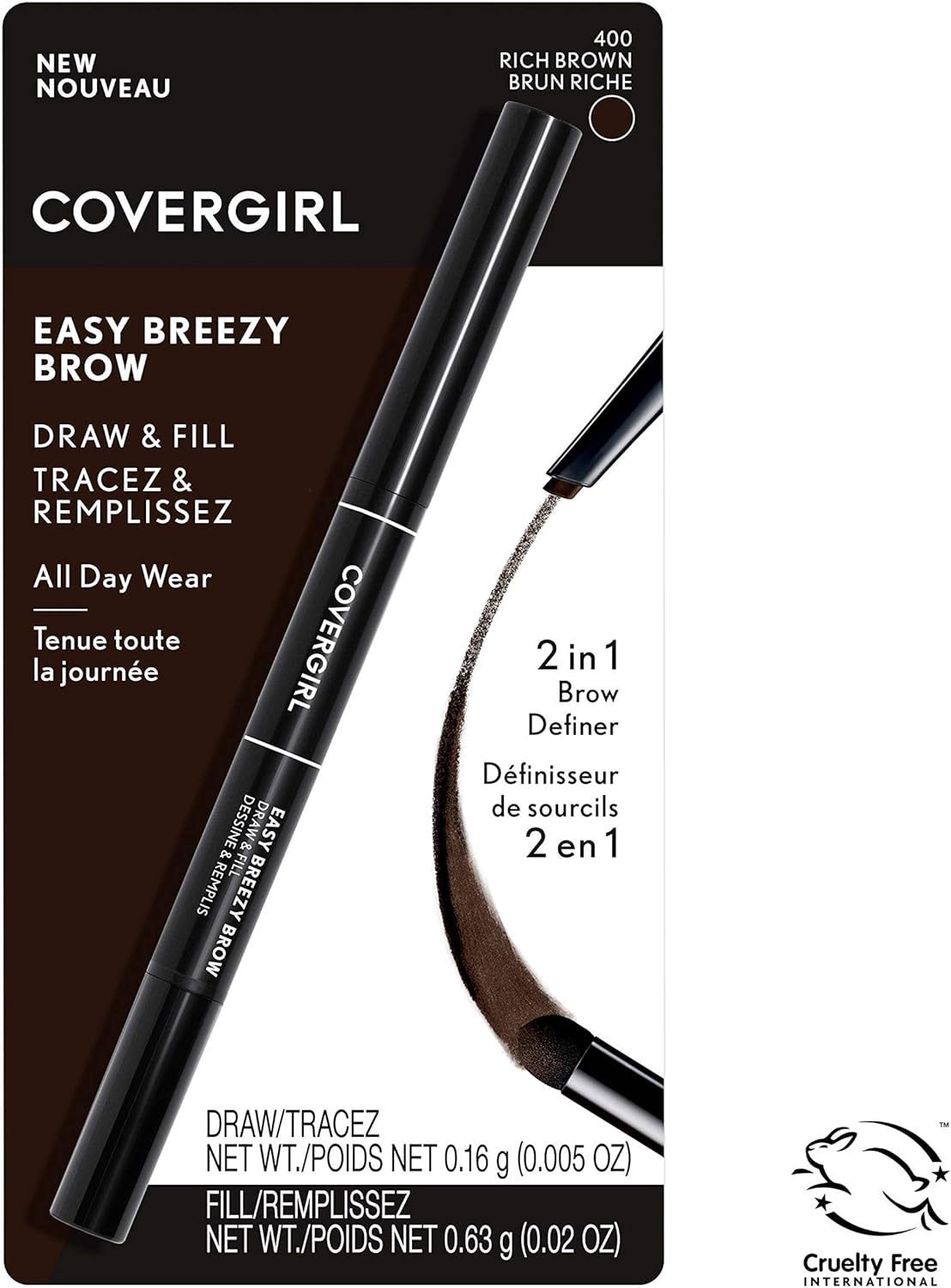 CoverGirl Easy Breezy Brow Draw and Fill Brow Tool retractable pencilCoverGirl3614229312409Eyebrow ColorEyebrow Color