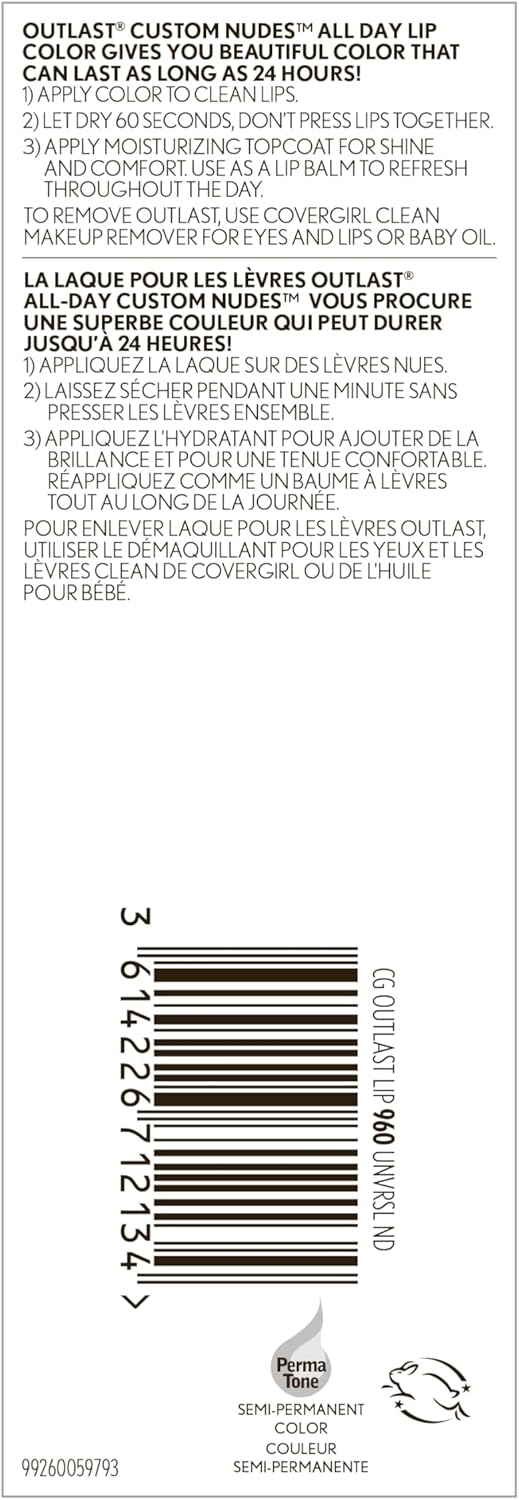 CoverGirl Outlast All - Day Custom Nudes Lip ColorCoverGirl3614226712196Lip GlossLip Gloss