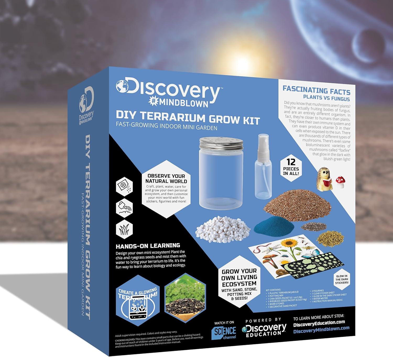 Discovery MINDBLOWN DIY Terrarium Grow Kit, Fast - Growing Indoor Mini GardenDiscovery Kids843479149050Educational ToyEducational Toy