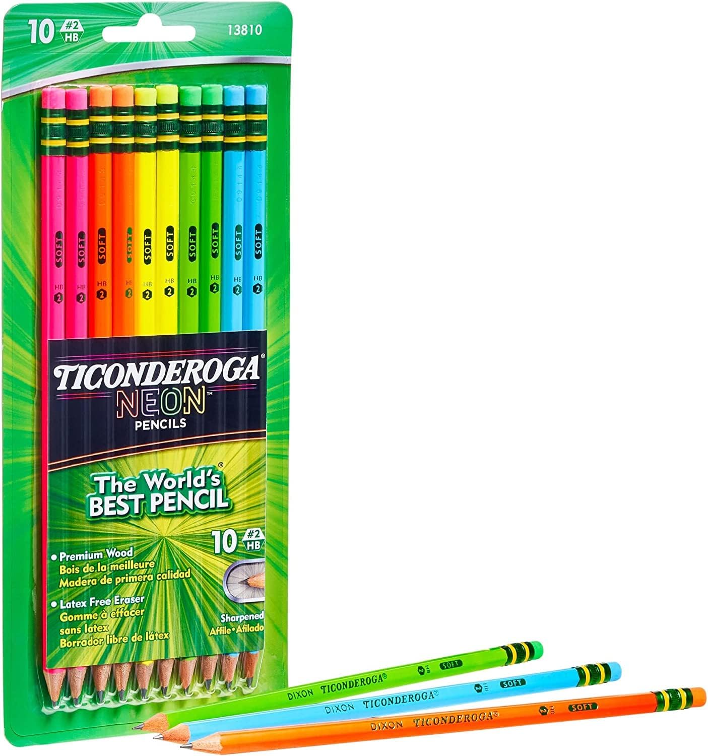 Dixon Ticonderoga 2 Neon Pencils 10 PackDixon072067138101PencilPencil