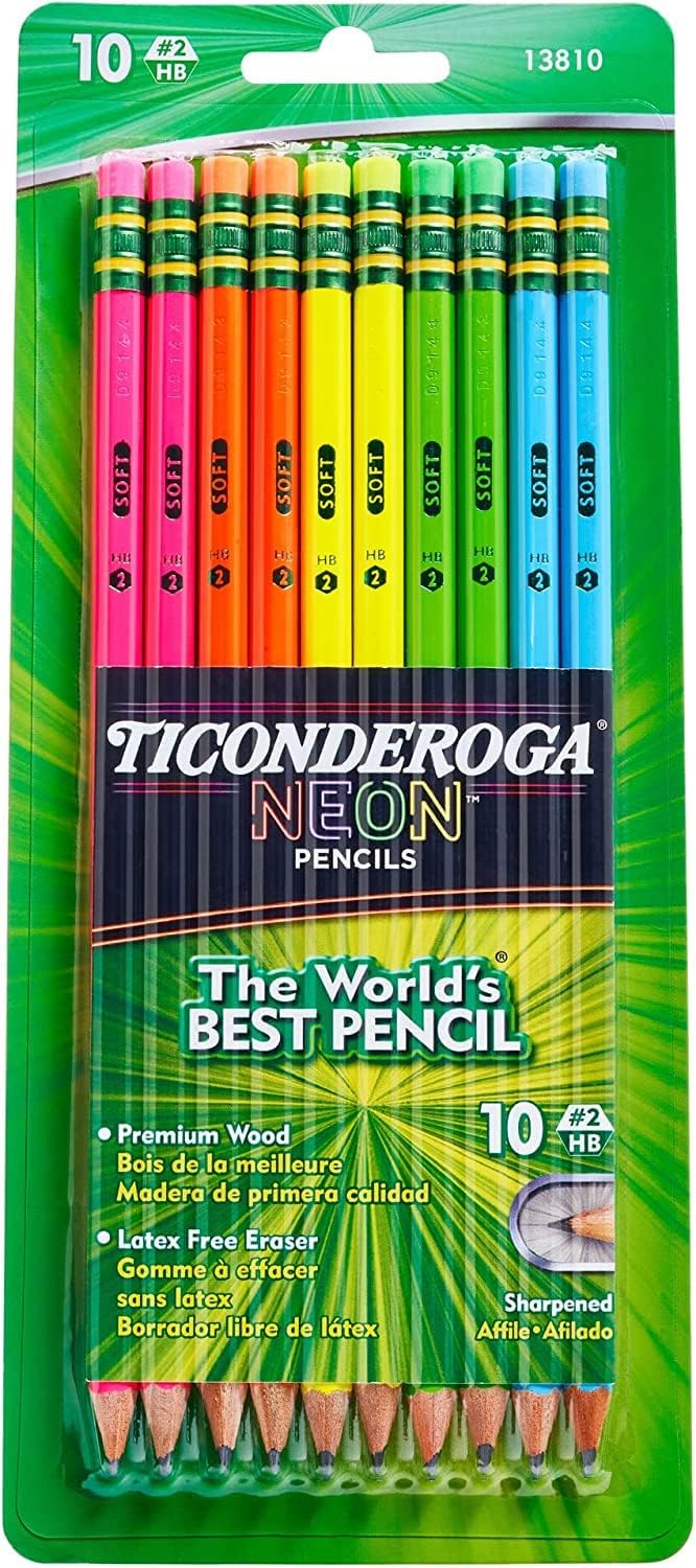 Dixon Ticonderoga 2 Neon Pencils 10 PackDixon072067138101PencilPencil