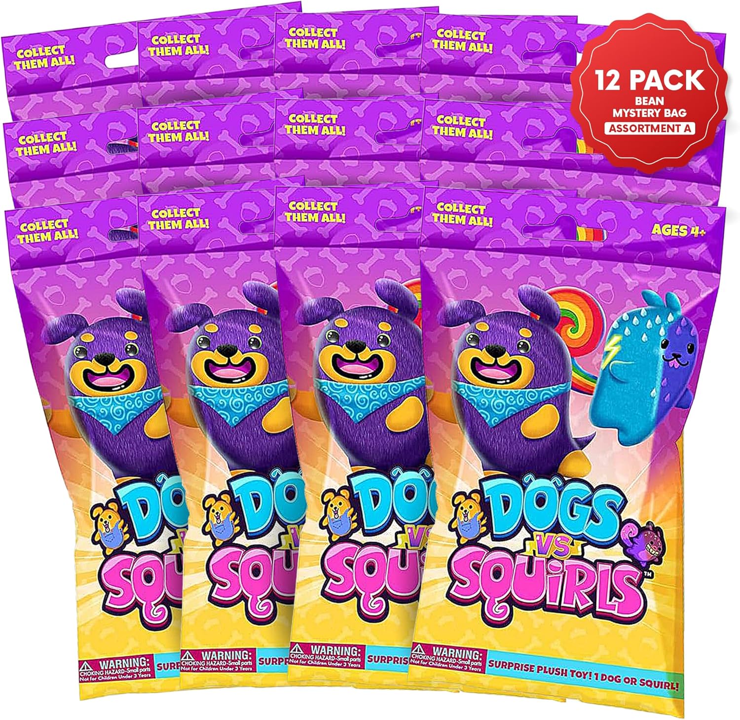 Dogs vs Squirls Cepia Plush Bean 4 - InchDogs vs Squirls810051822021Stuffed AnimalsStuffed Animals