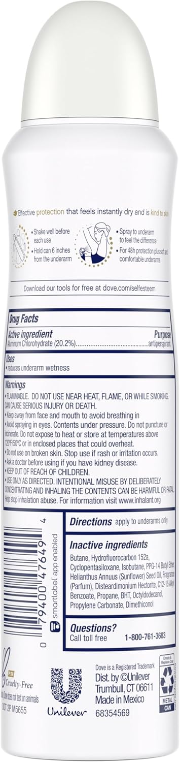 Dove Nourishing Secrets Dry Spray Antiperspirant Indulging Ritual Vanilla and Cocoa Butter 3.8ozDove079400476494Deodorants and AntiperspirantsDeodorants and Antiperspirants