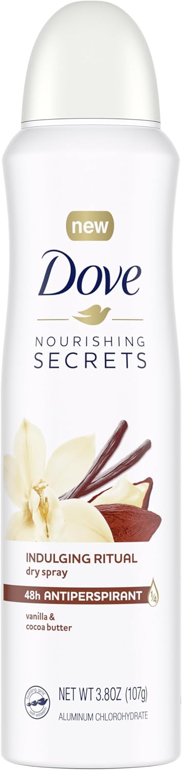 Dove Nourishing Secrets Dry Spray Antiperspirant Indulging Ritual Vanilla and Cocoa Butter 3.8ozDove079400476494Deodorants and AntiperspirantsDeodorants and Antiperspirants
