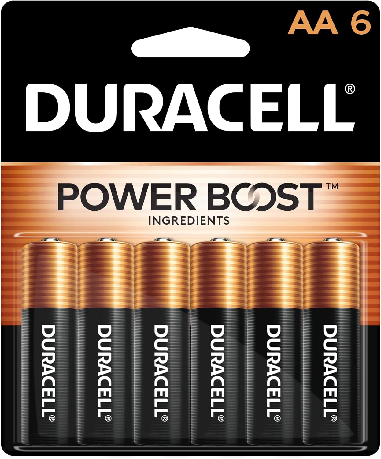 Duracell Coppertop AA Batteries with Power Boost Ingredientsn - 6 Count Pack AA BatteryDuracell041333001494Disposable BatteriesDisposable Batteries