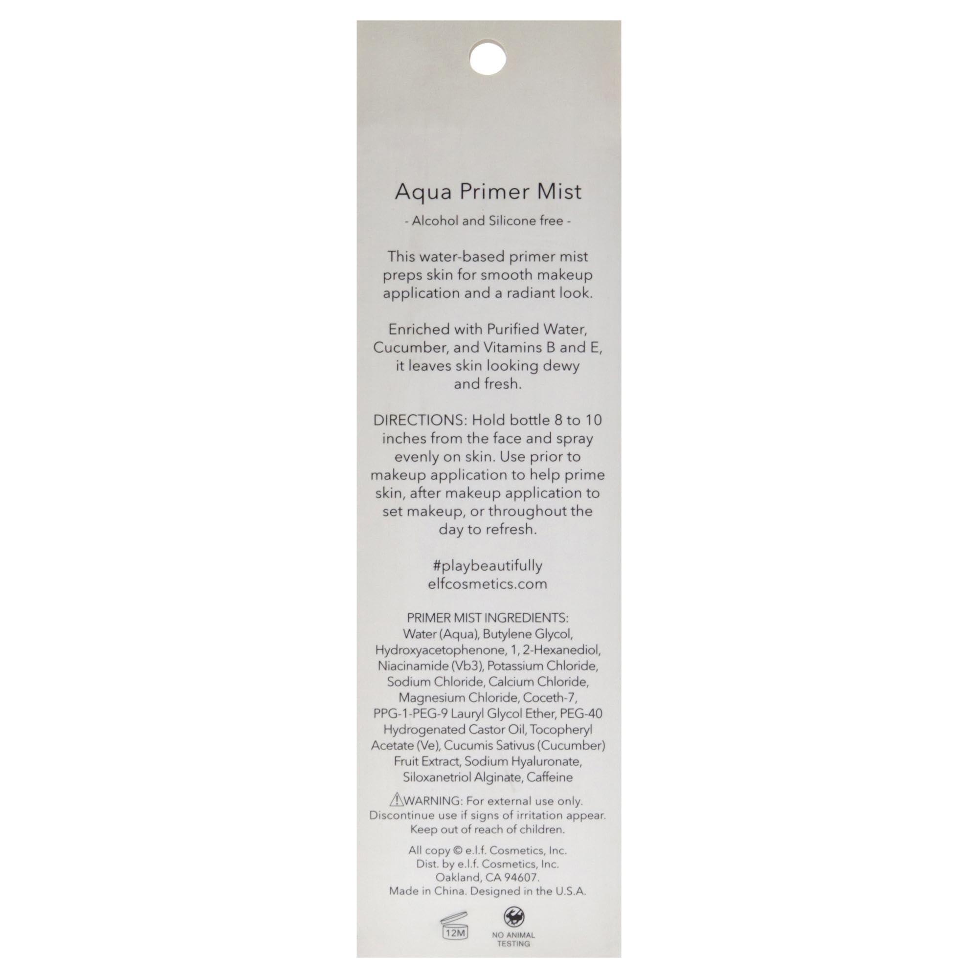 e.l.f. Aqua Beauty Primer Mist Clear - 3.5 Ouncee.l.f.609332570283Primer MistPrimer Mist