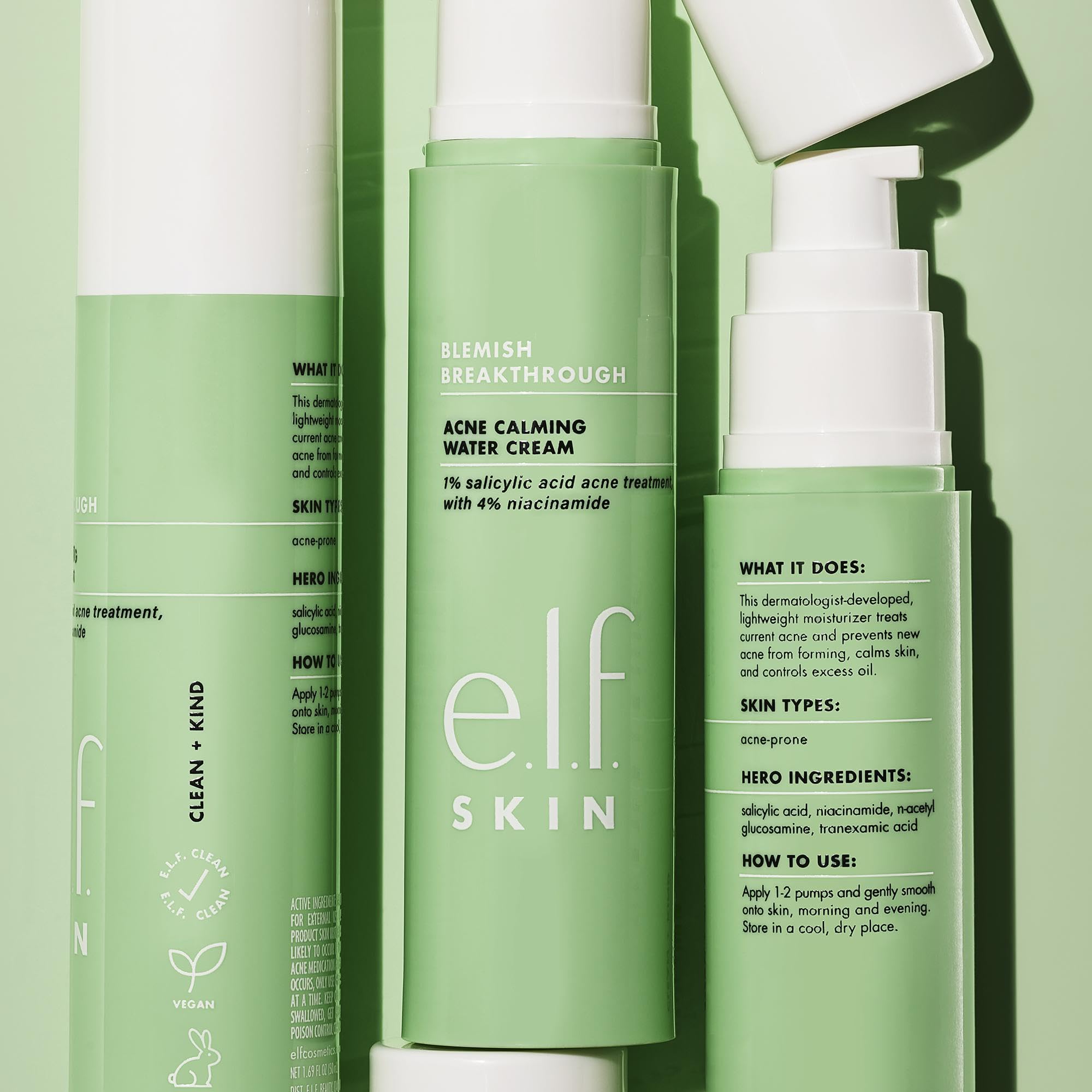 e.l.f. Skin Blemish Breakthrough Acne Calming Water Cream, Lightweight Acne - Fighting Face Moisturiser, Prevents New Blemishes & Calms Skine.l.f.609332575639Face MoisturizersFace Moisturizers