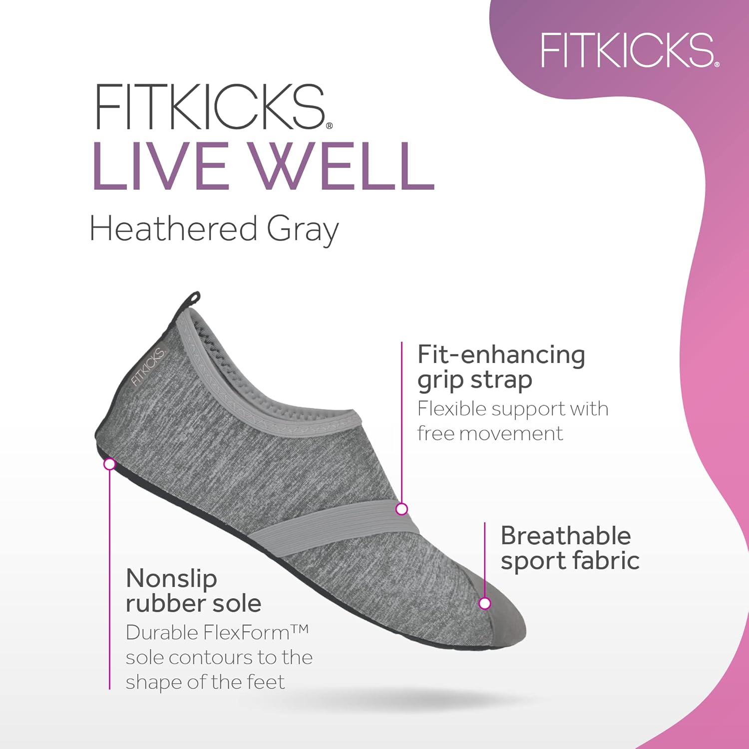 FitKicks Original Women's Foldable Active Lifestyle Minimalist Footwear Barefoot Yoga Sporty Water ShoesFitKicks722950360439Yoga ShoesYoga Shoes