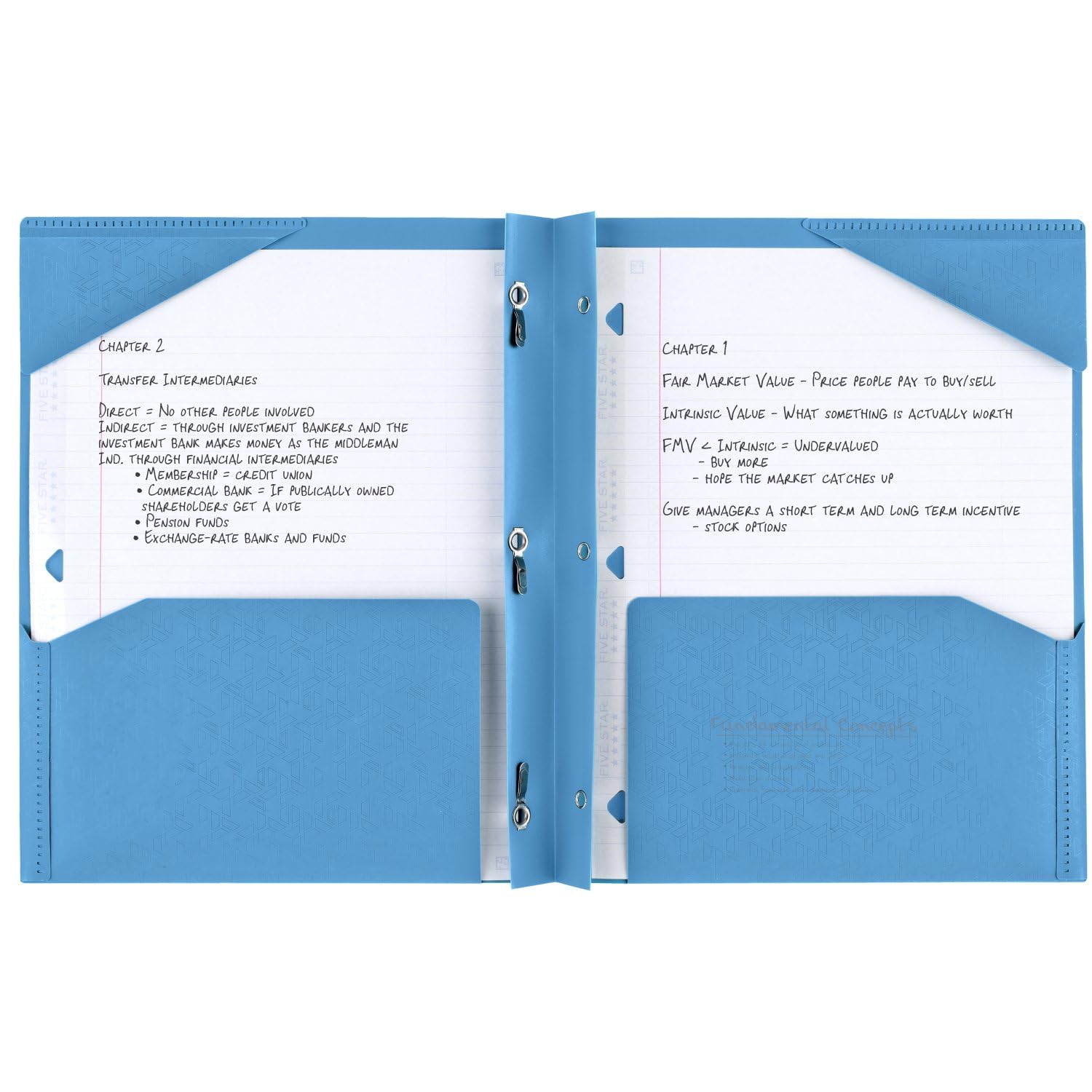 Five Star 2 Pocket Folders with Prong Fasteners, Stay - Put Folder - 1 CountFive Star043100340300Pocket FolderPocket Folder