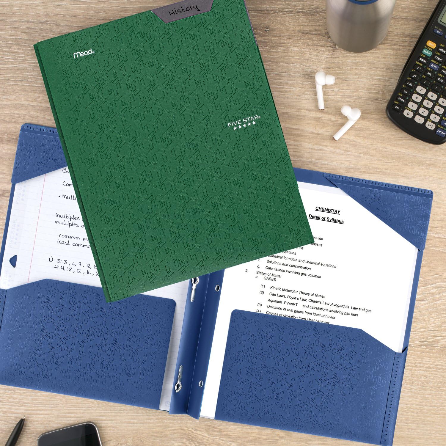 Five Star 2 Pocket Folders with Prong Fasteners, Stay - Put Folder - 1 CountFive Star043100340300Pocket FolderPocket Folder