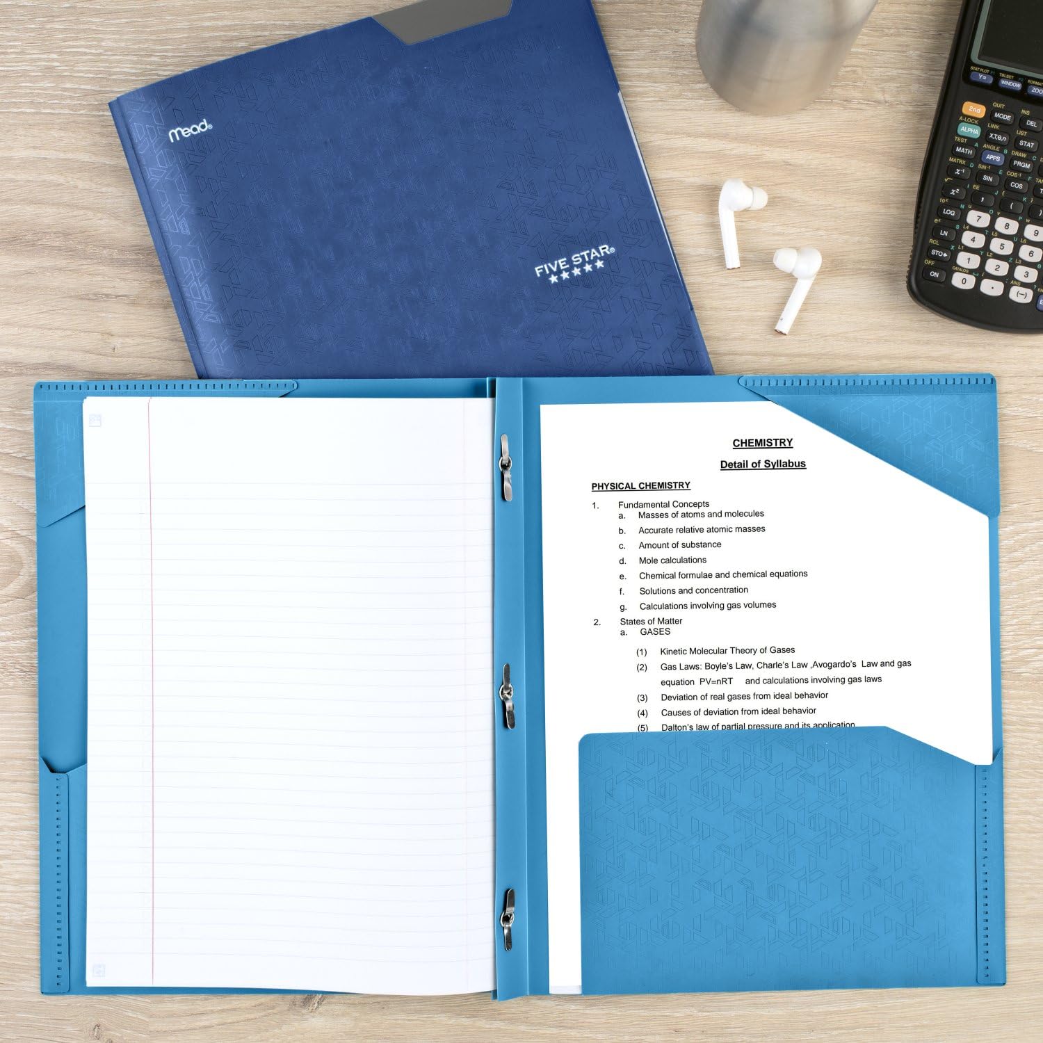 Five Star 2 Pocket Folders with Prong Fasteners, Stay - Put Folder - 1 CountFive Star043100340300Pocket FolderPocket Folder