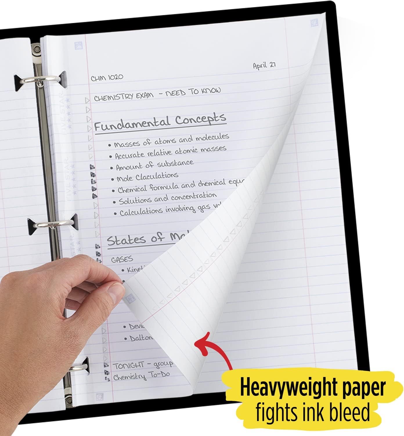 Five Star Loose Leaf Paper, 3 Hole Punched, Reinforced Filler Paper, College Ruled Paper, 11" x 8 - 1/2", 100 Sheets/Pack (17010)Five Star043100170105Notebook refill padsNotebook refill pads