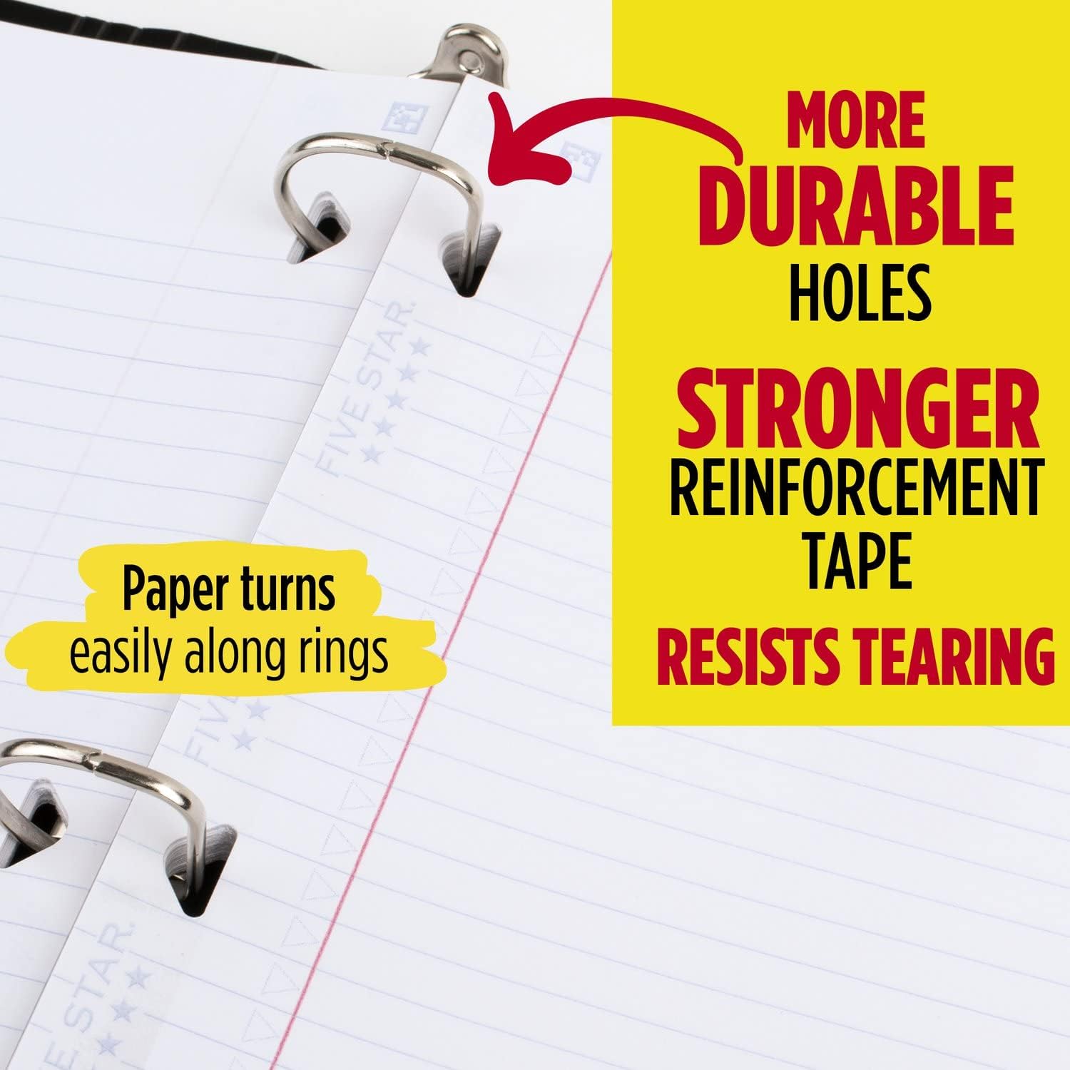 Five Star Loose Leaf Paper, 3 Hole Punched, Reinforced Filler Paper, College Ruled Paper, 11" x 8 - 1/2", 100 Sheets/Pack (17010)Five Star043100170105Notebook refill padsNotebook refill pads