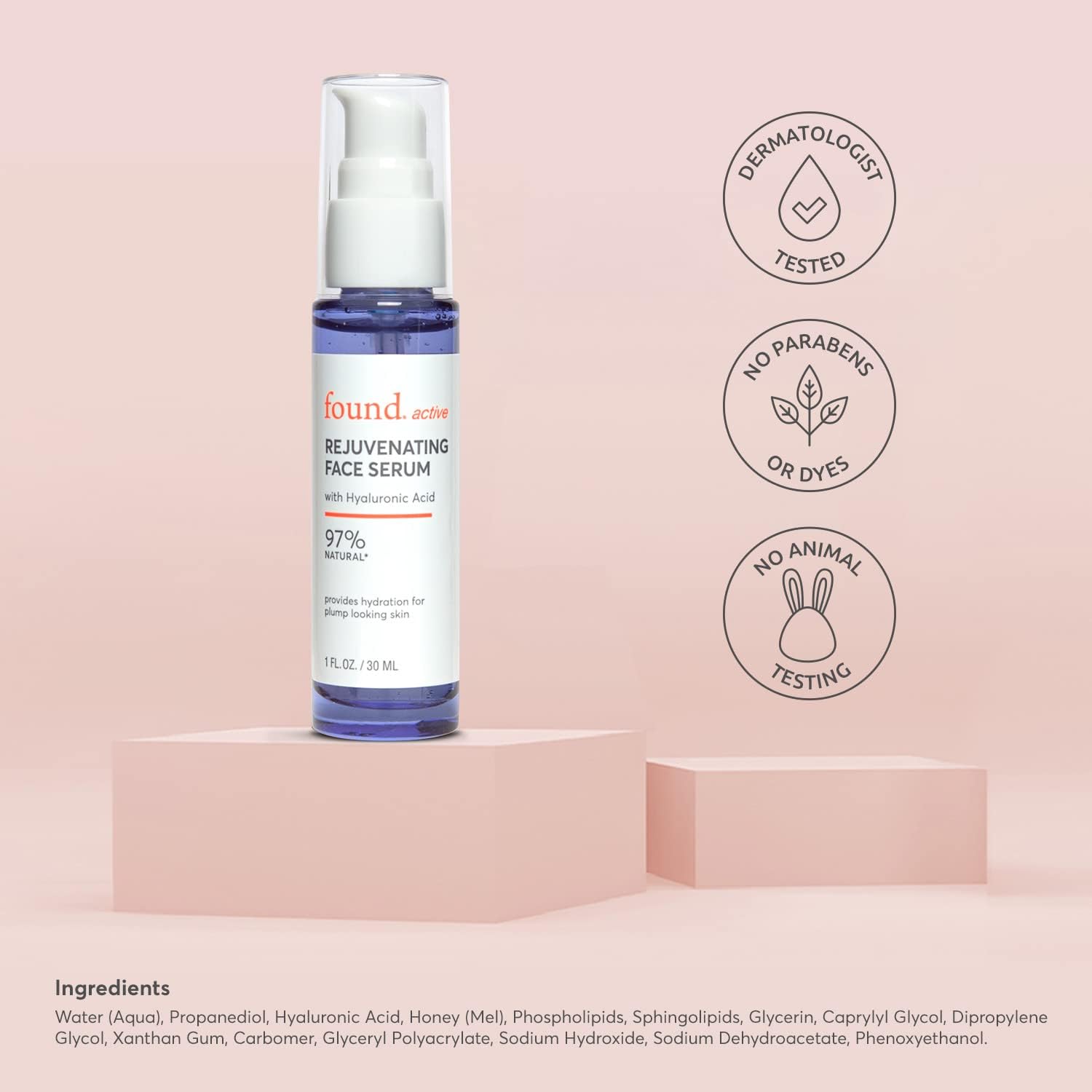 Found. Active Rejuvenating Face Serum with Hyaluronic Acid Lightweight, Provides Ultimate Hydration for Plump & Youthful - Looking Looking Skin - 1 Fl OzFound.811170031516Face SerumFace Serum