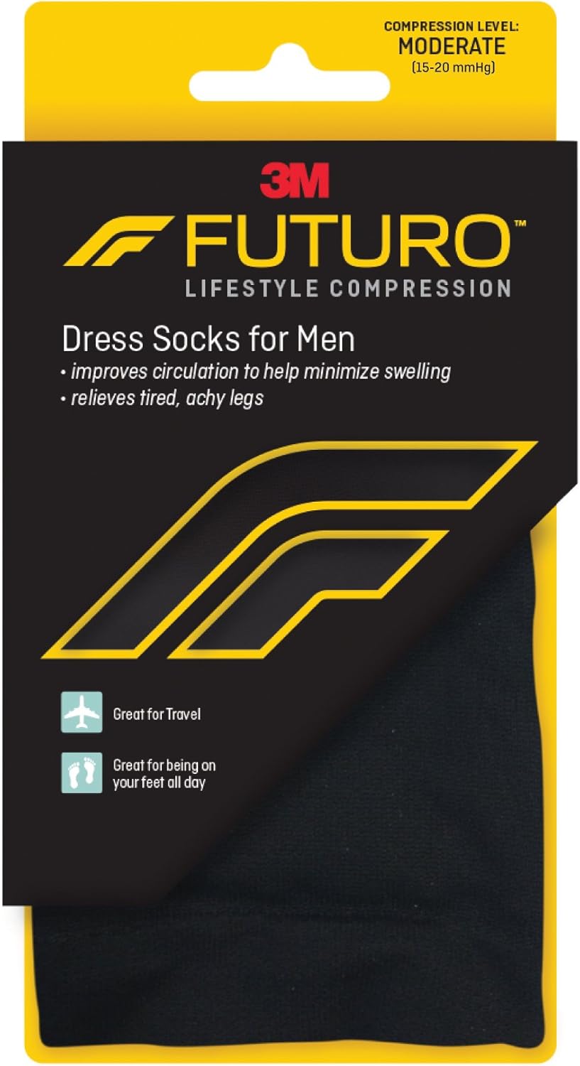 Futuro Dress Socks for Men, Helps Improve Circulation to Help Minmize Swelling - BlackFuturo051131215887Compression socksCompression socks