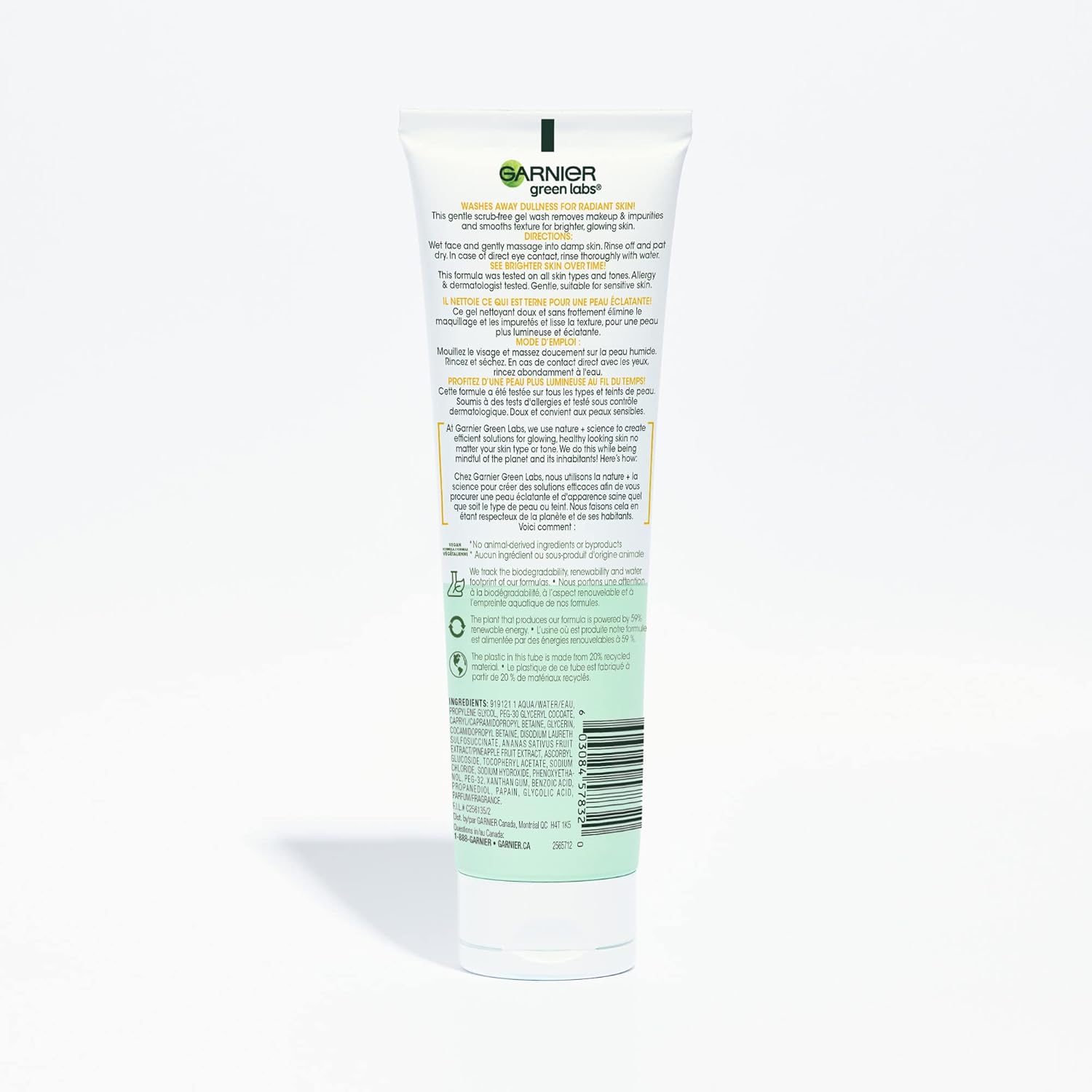 Garnier Green Labs Brightening Gel Wash, Pinea - C with Vitamin C + Pineapple for Dull and Uneven Skin - 130 ml4.4 Packaging May Vary, Pinea - C, Pineapple, 13.2 Fl OzGarnier603084578320CleanserCleanser