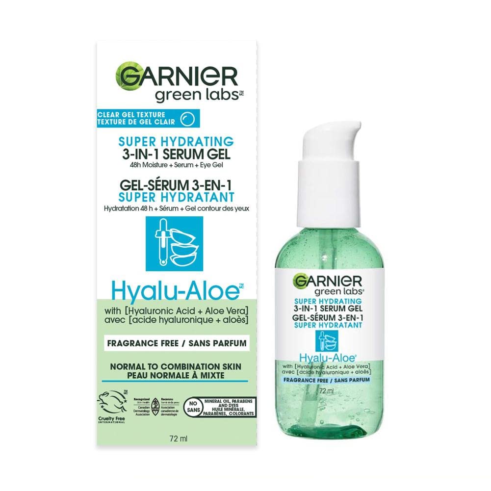 Garnier green labs Super Hydrating 3 in 1 Serum Gel with Hyaluronic Acid + Aloe Vera - 72 mlGarnier603084070084CleanserCleanser