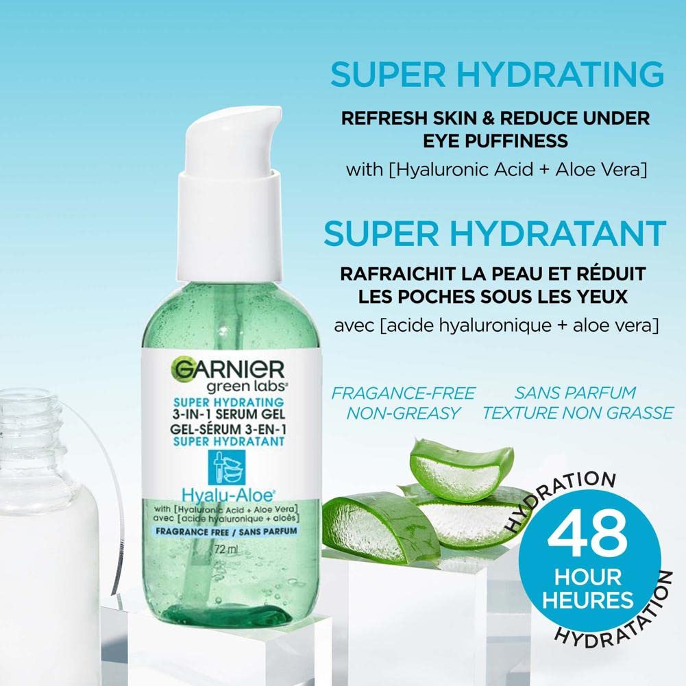 Garnier green labs Super Hydrating 3 in 1 Serum Gel with Hyaluronic Acid + Aloe Vera - 72 mlGarnier603084070084CleanserCleanser