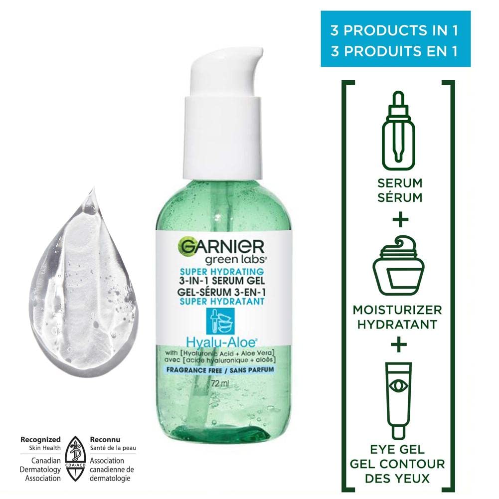 Garnier green labs Super Hydrating 3 in 1 Serum Gel with Hyaluronic Acid + Aloe Vera - 72 mlGarnier603084070084CleanserCleanser