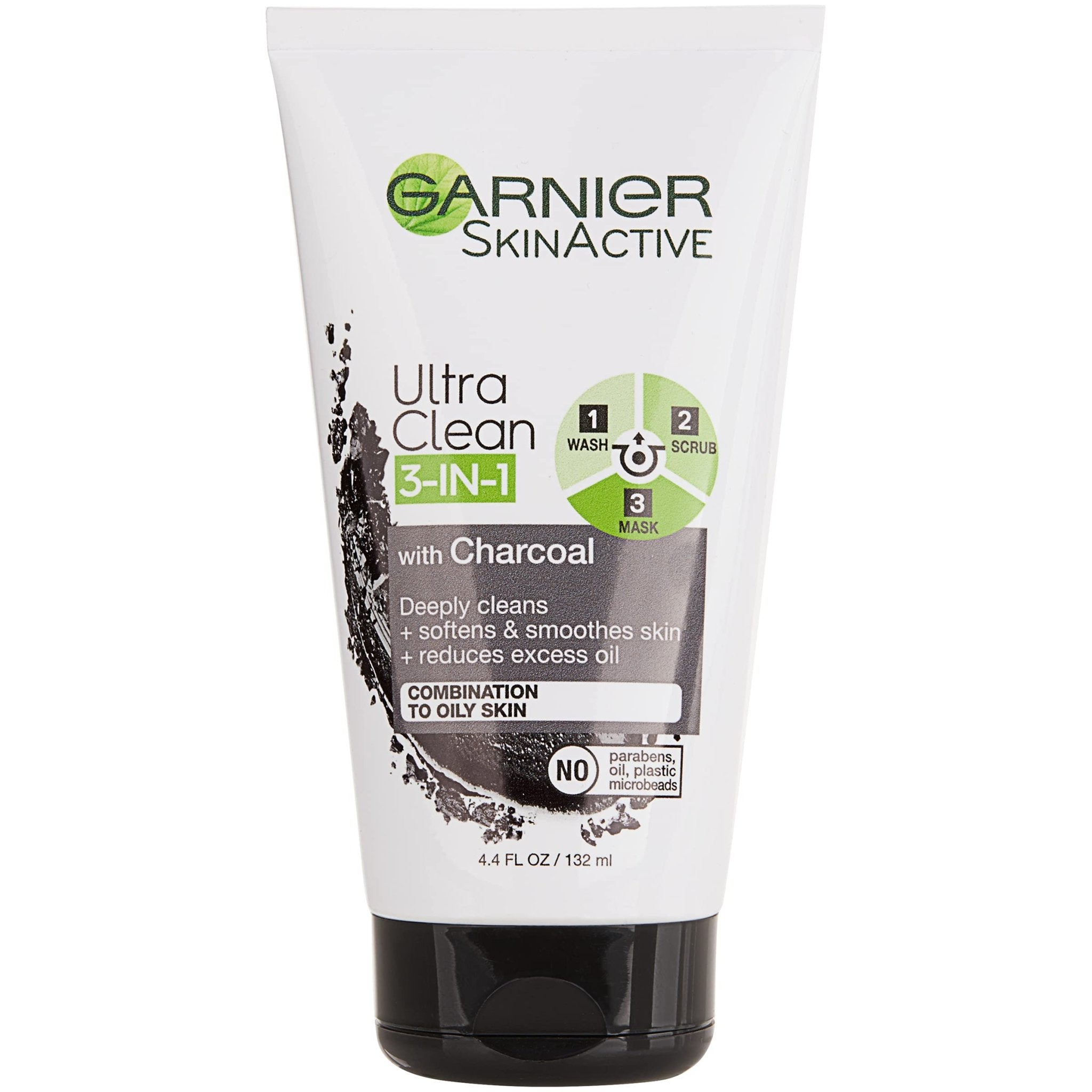 Garnier SkinActive Charcoal, 3 in 1 Ultra Clean Face Wash, Scrub and Mask - 132 mlGarnier603084548507CleanserCleanser